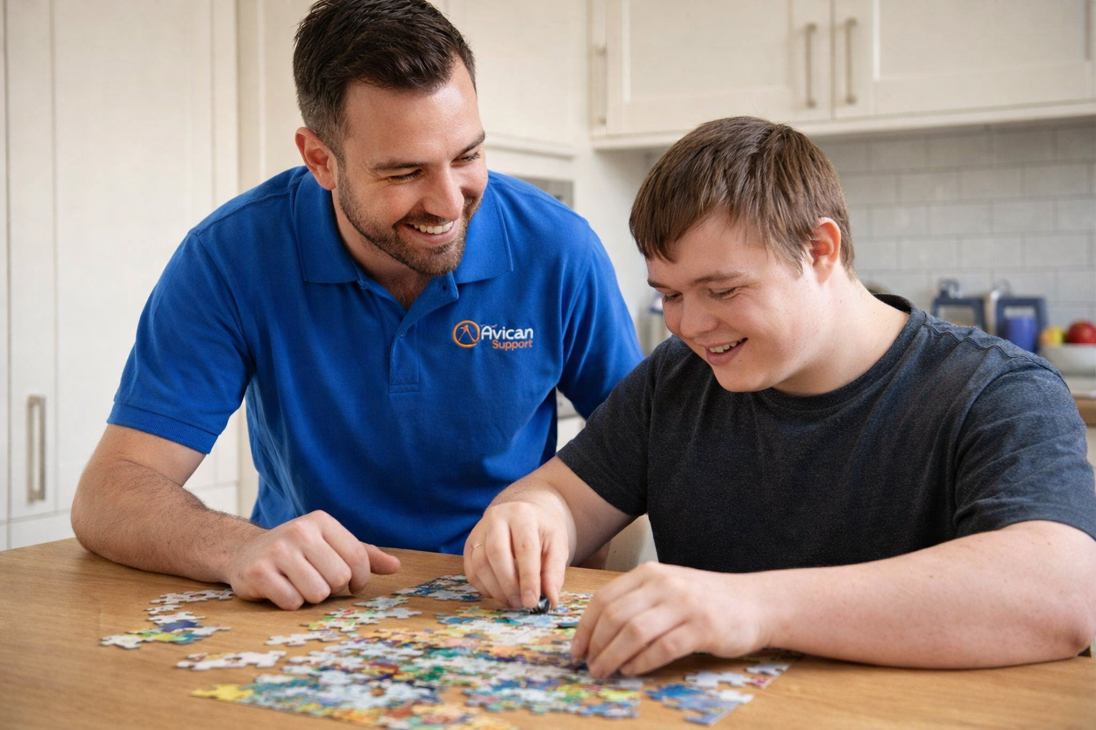 Avican staff supporting an individual